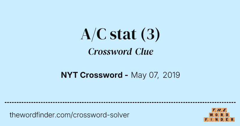 A/C stat crossword clue image