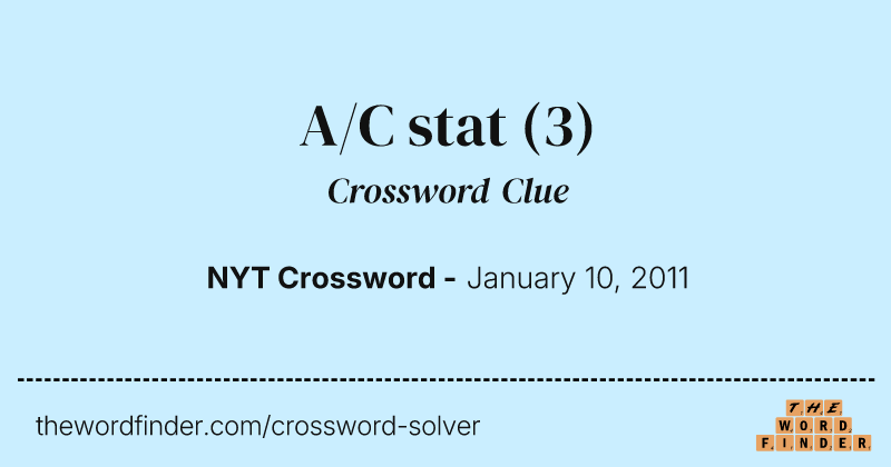 A/C stat crossword clue image