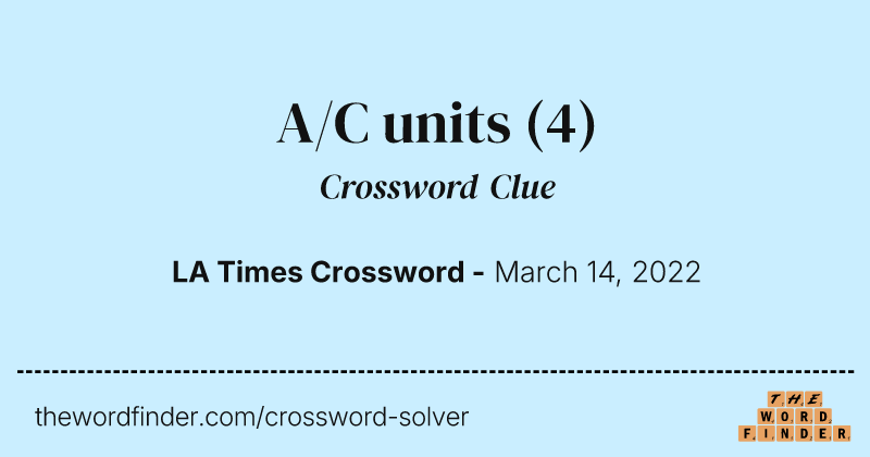 A/C units crossword clue image