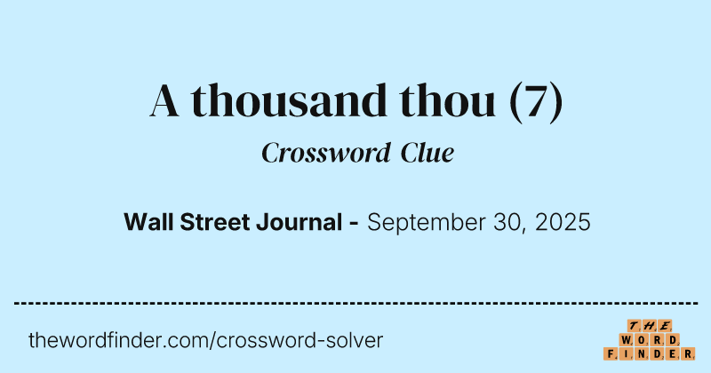 A thousand thou crossword clue image