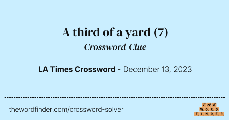A third of a yard crossword clue image