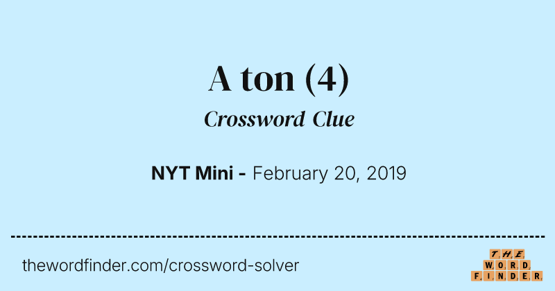 A ton crossword clue image