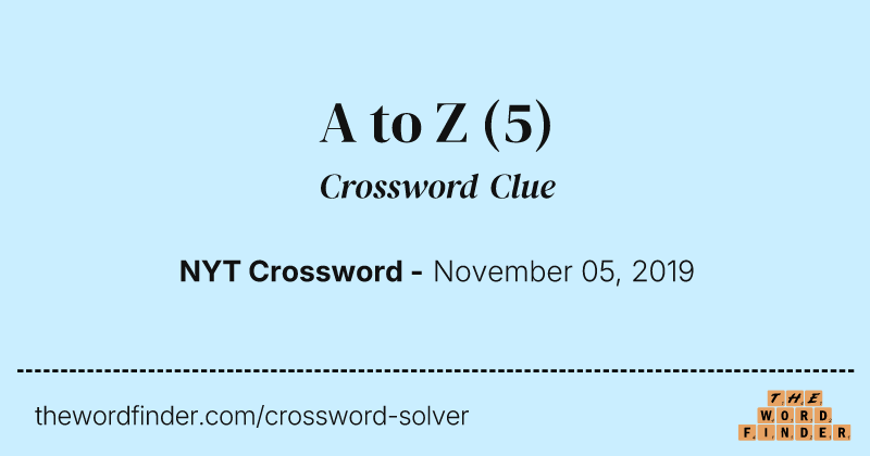 A to Z crossword clue image