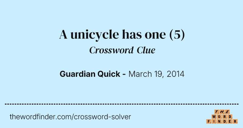 A unicycle has one crossword clue image