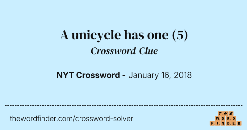 A unicycle has one crossword clue image
