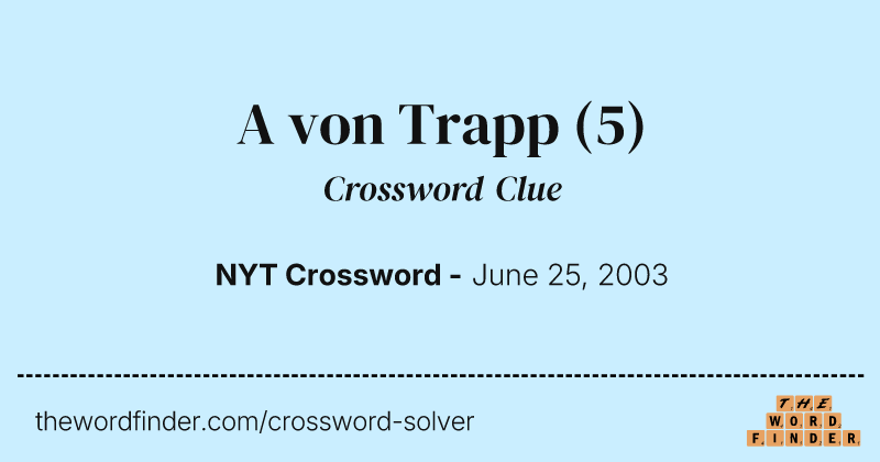 A von Trapp crossword clue image