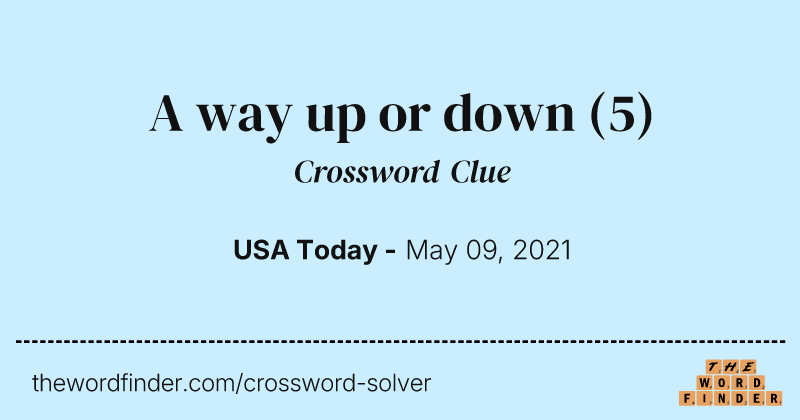 A way up or down crossword clue image