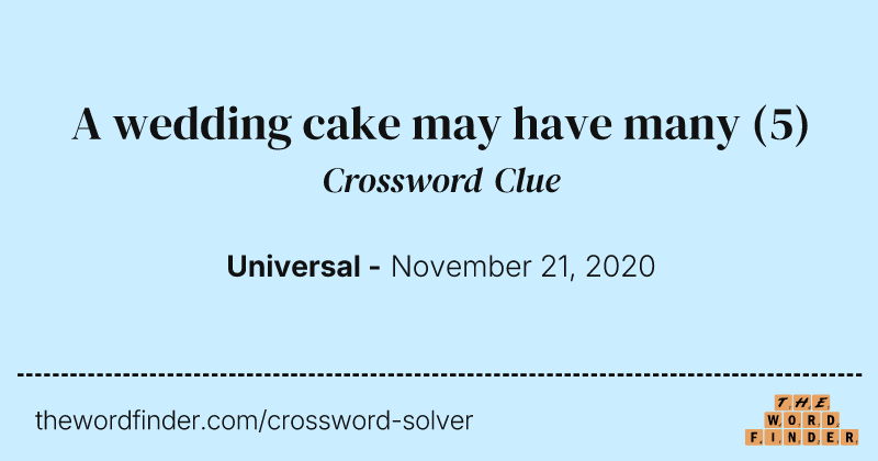 A wedding cake may have many crossword clue image