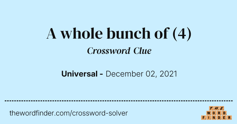 A whole bunch of crossword clue image