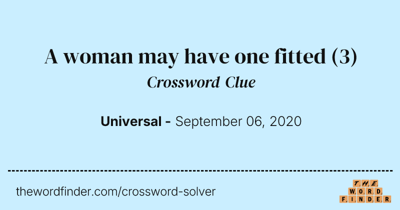 A woman may have one fitted crossword clue image