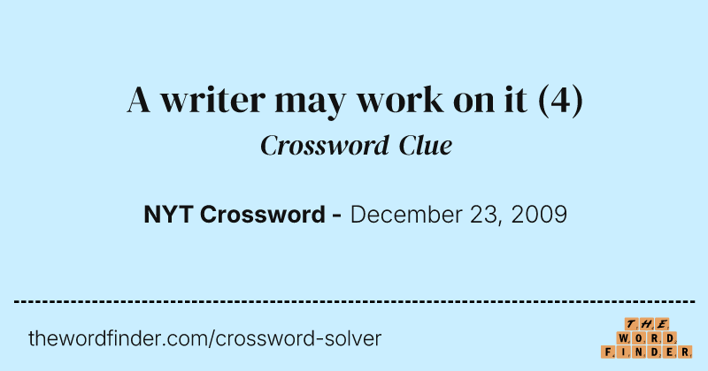 A writer may work on it crossword clue image