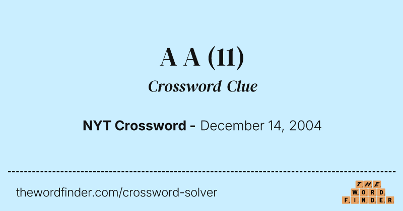 A A crossword clue image