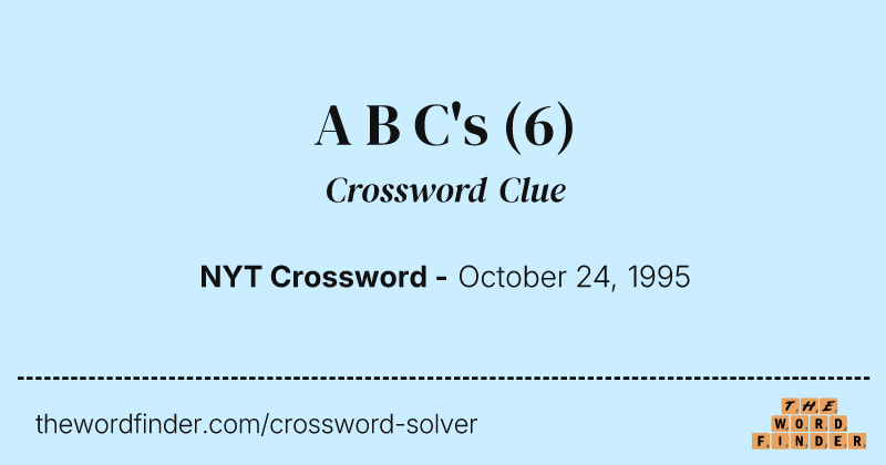 A B C's crossword clue image