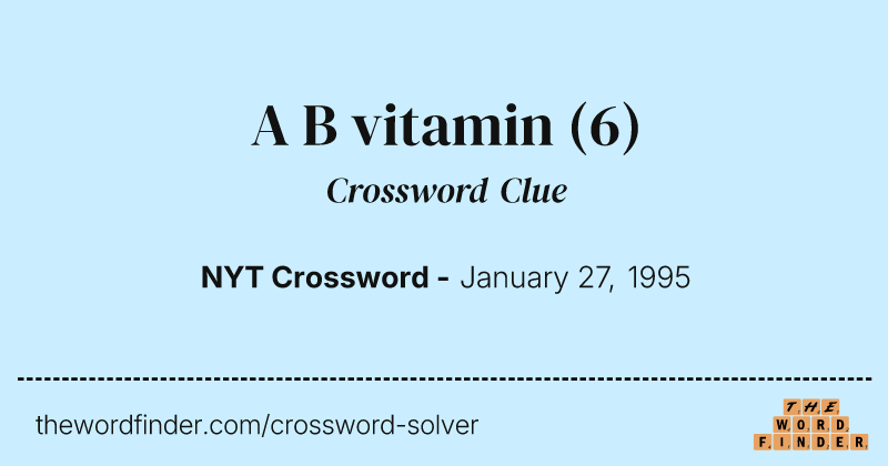 A B vitamin crossword clue image