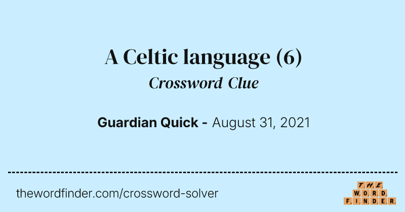 A Celtic language crossword clue image