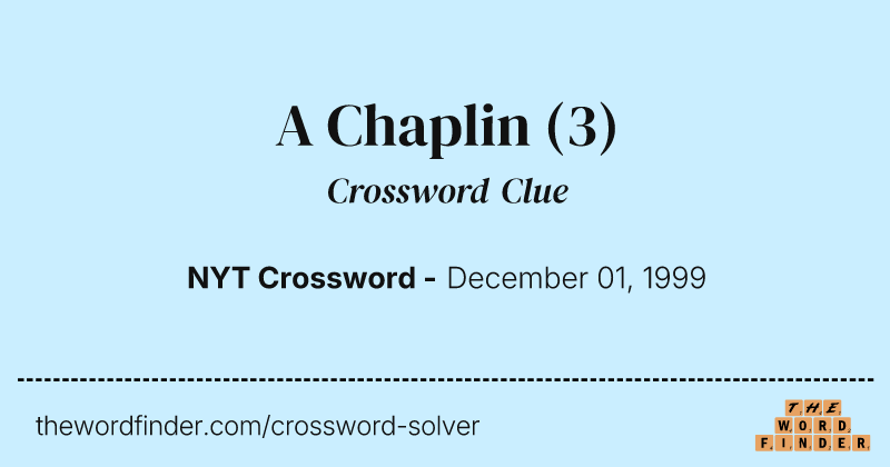 A Chaplin crossword clue image