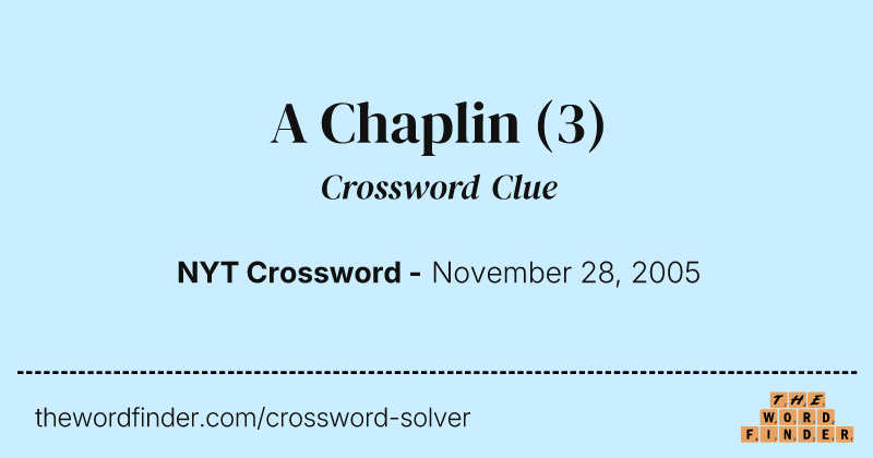 A Chaplin crossword clue image