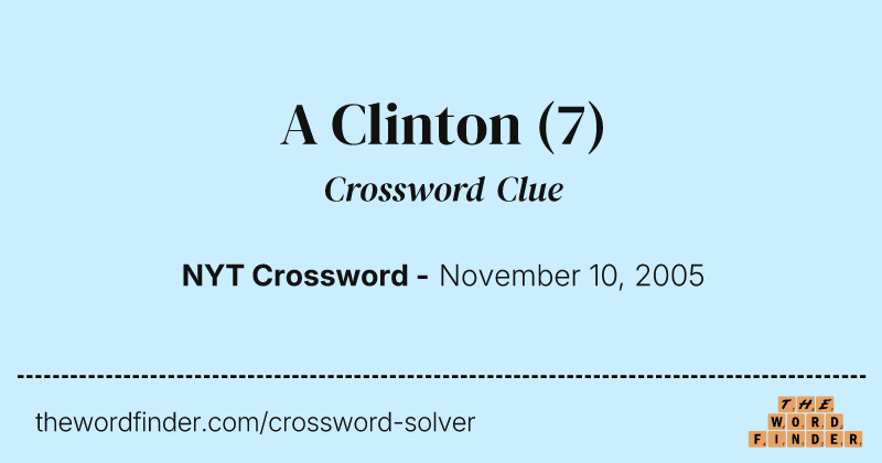 A Clinton crossword clue image
