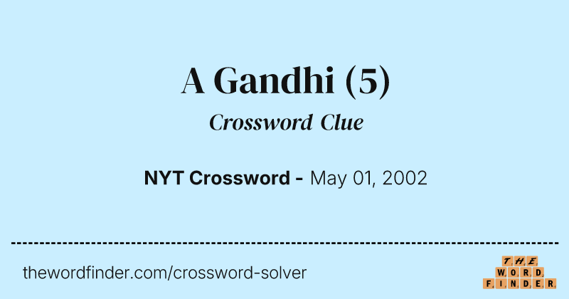 A Gandhi crossword clue image