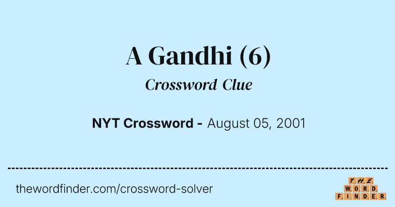 A Gandhi crossword clue image