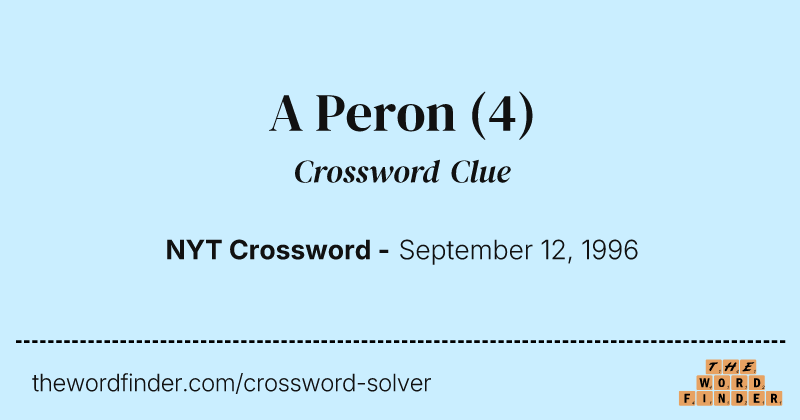 A Peron crossword clue image