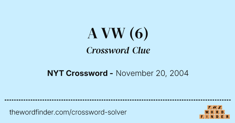 A VW crossword clue image