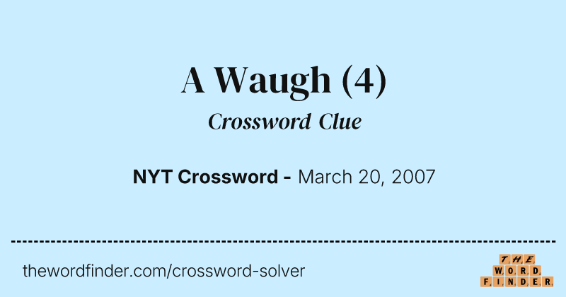 A Waugh crossword clue image