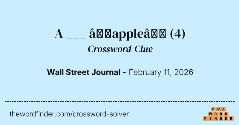 A ___ “apple” crossword clue image