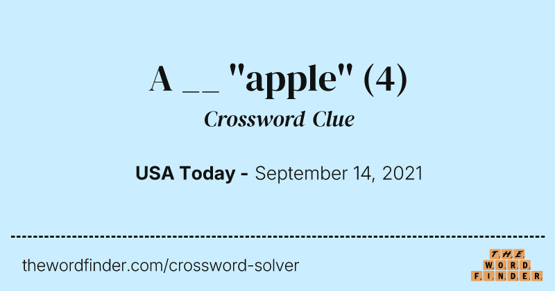 A __ ''apple'' crossword clue image