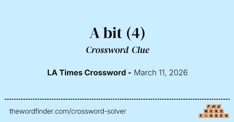 A bit crossword clue image