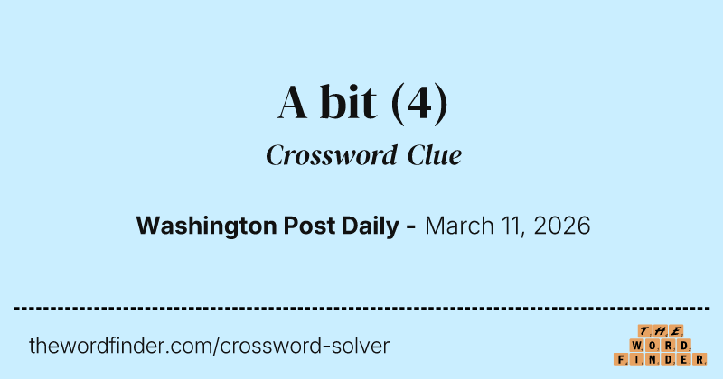 A bit crossword clue image