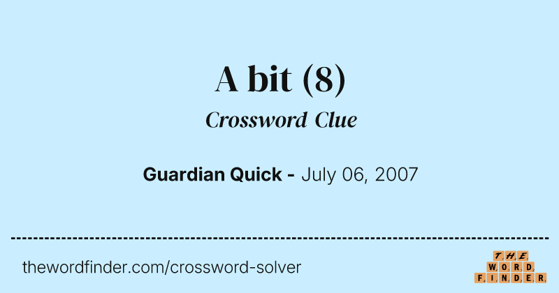 A bit crossword clue image