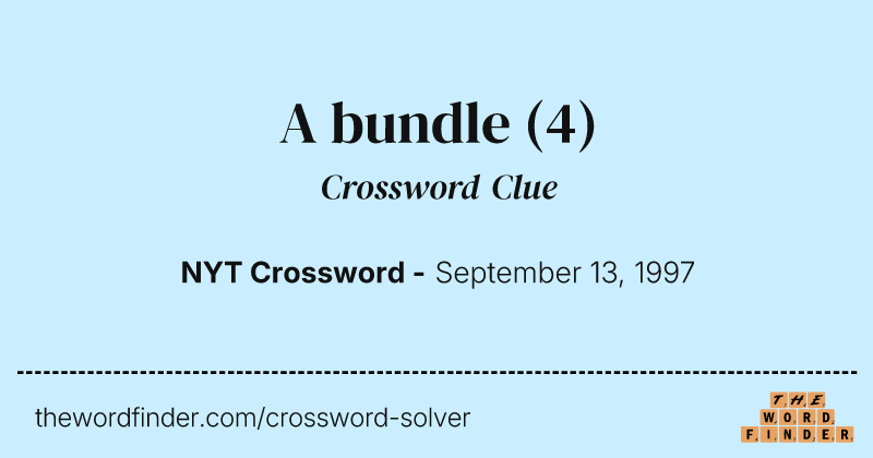 A bundle crossword clue image
