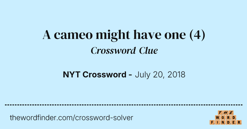 A cameo might have one crossword clue image