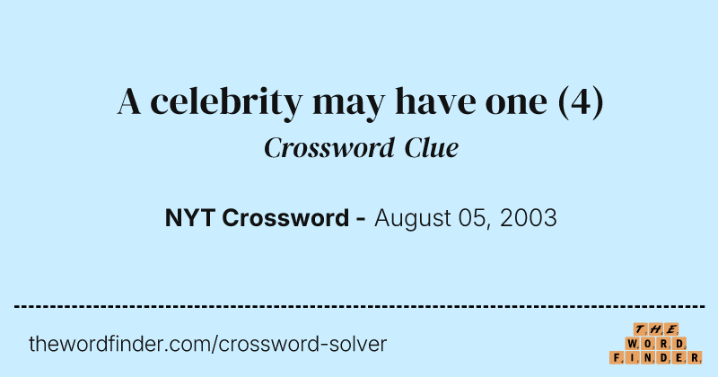 A celebrity may have one crossword clue image