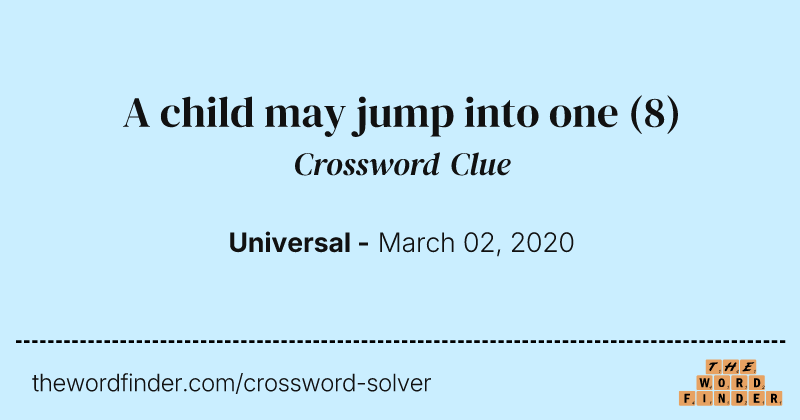 A child may jump into one crossword clue image
