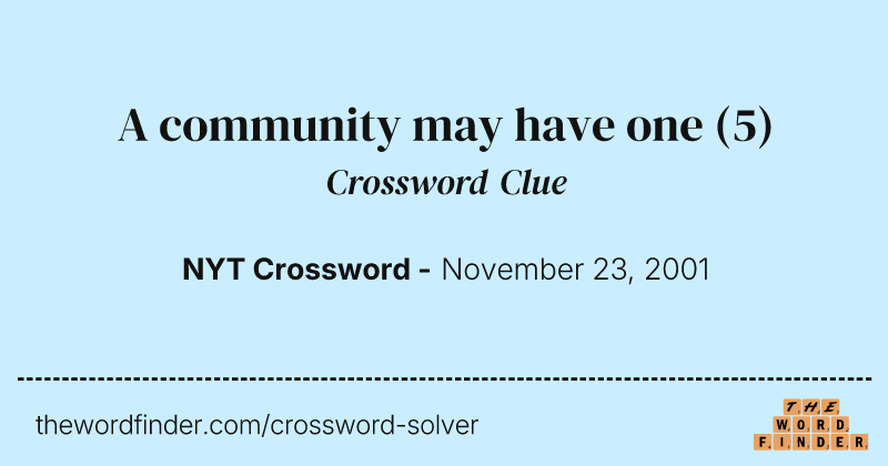 A community may have one crossword clue image