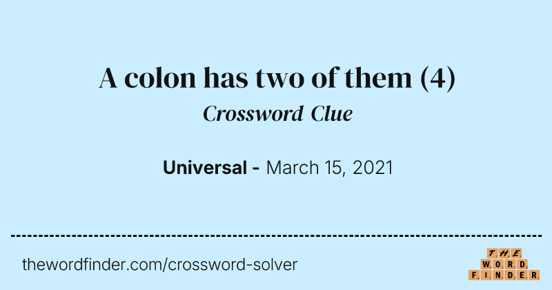 A colon has two of them crossword clue image