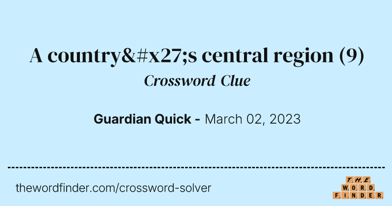 A country's central region crossword clue image