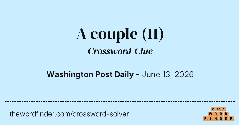 A couple crossword clue image