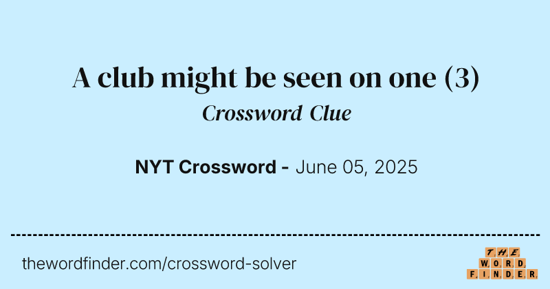 A club might be seen on one crossword clue image