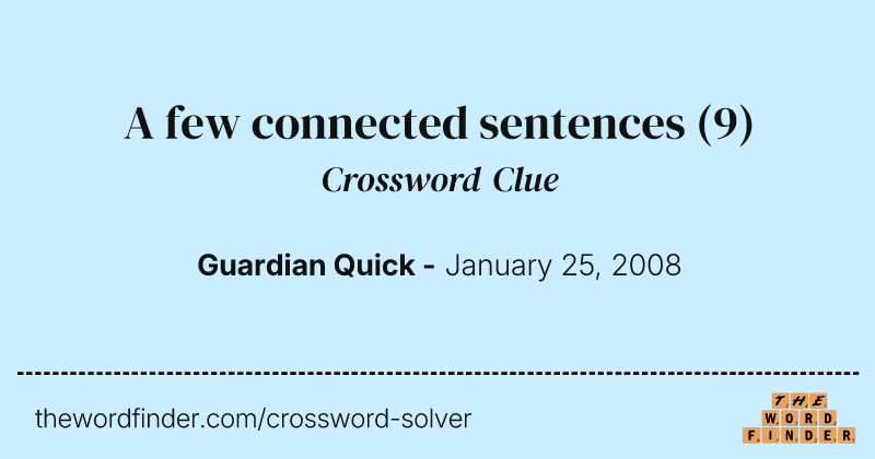 A few connected sentences crossword clue image