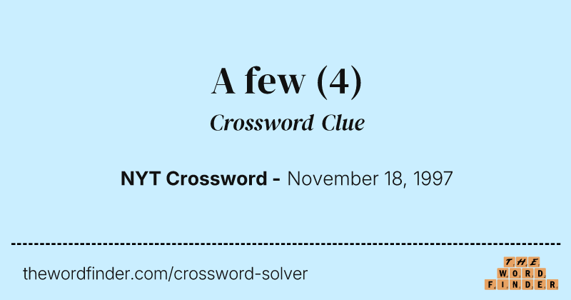A few crossword clue image