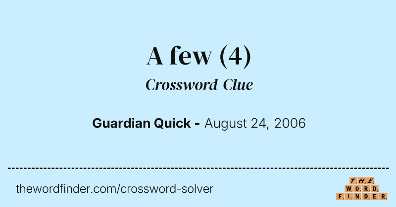 A few crossword clue image