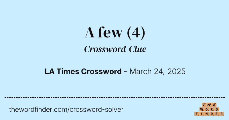 A few crossword clue image