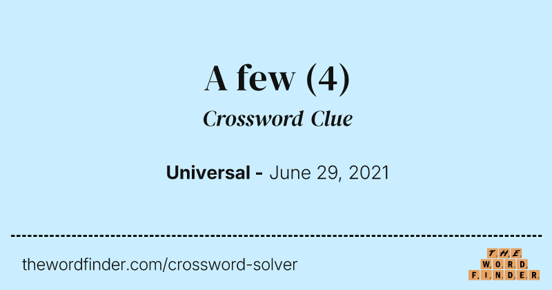 A few crossword clue image