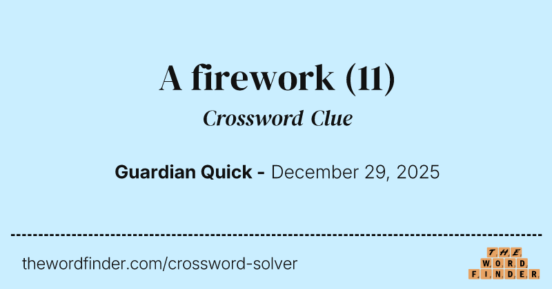 A firework crossword clue image