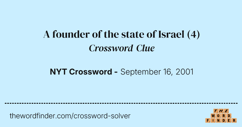 A founder of the state of Israel crossword clue image