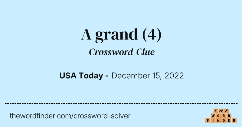 A grand crossword clue image