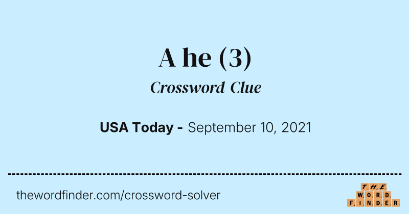 A he crossword clue image